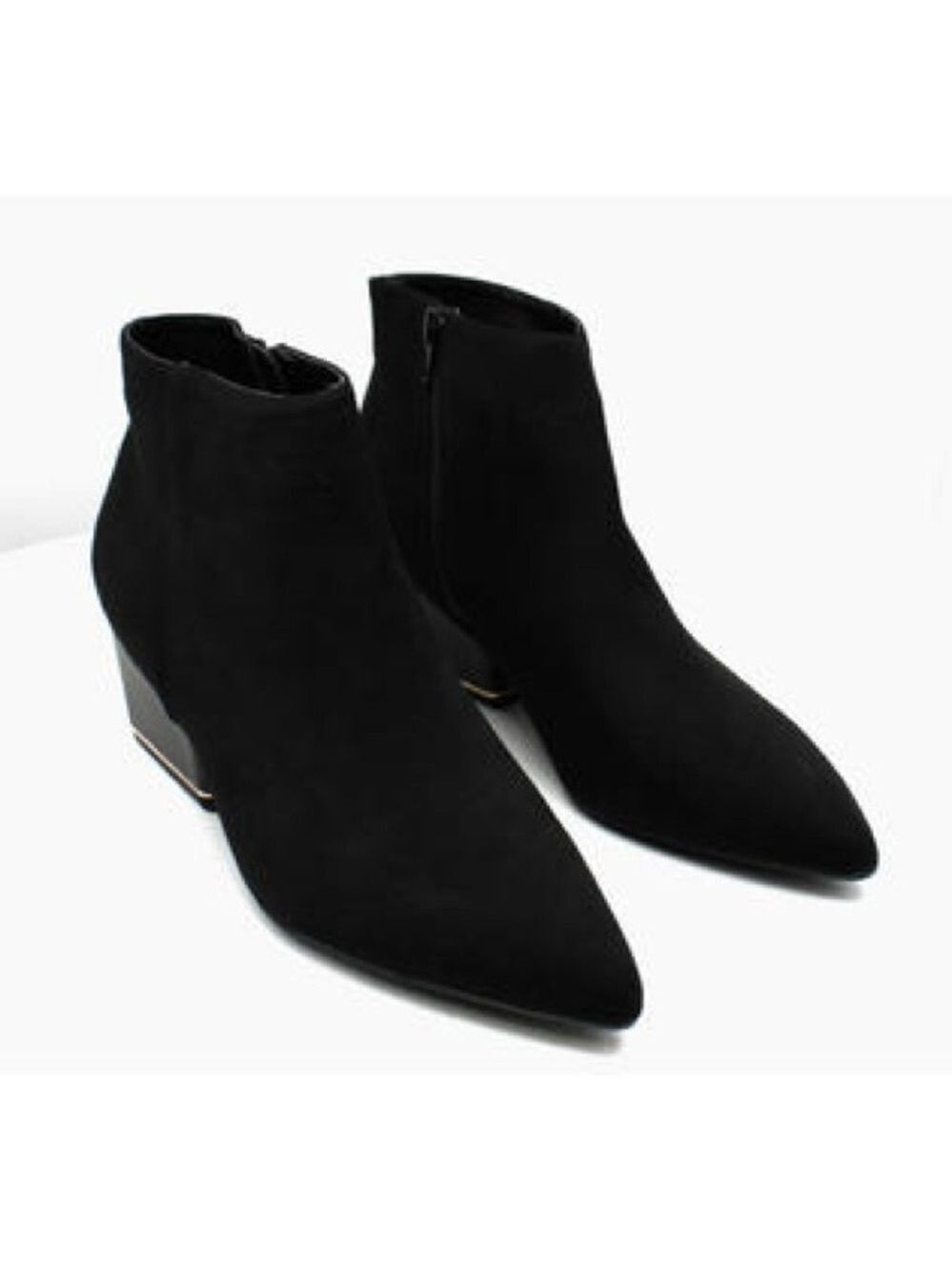 Women’s Alfani Black Armena Pointed Toe Stacked Heel Zip-Up Size 9.5 US!